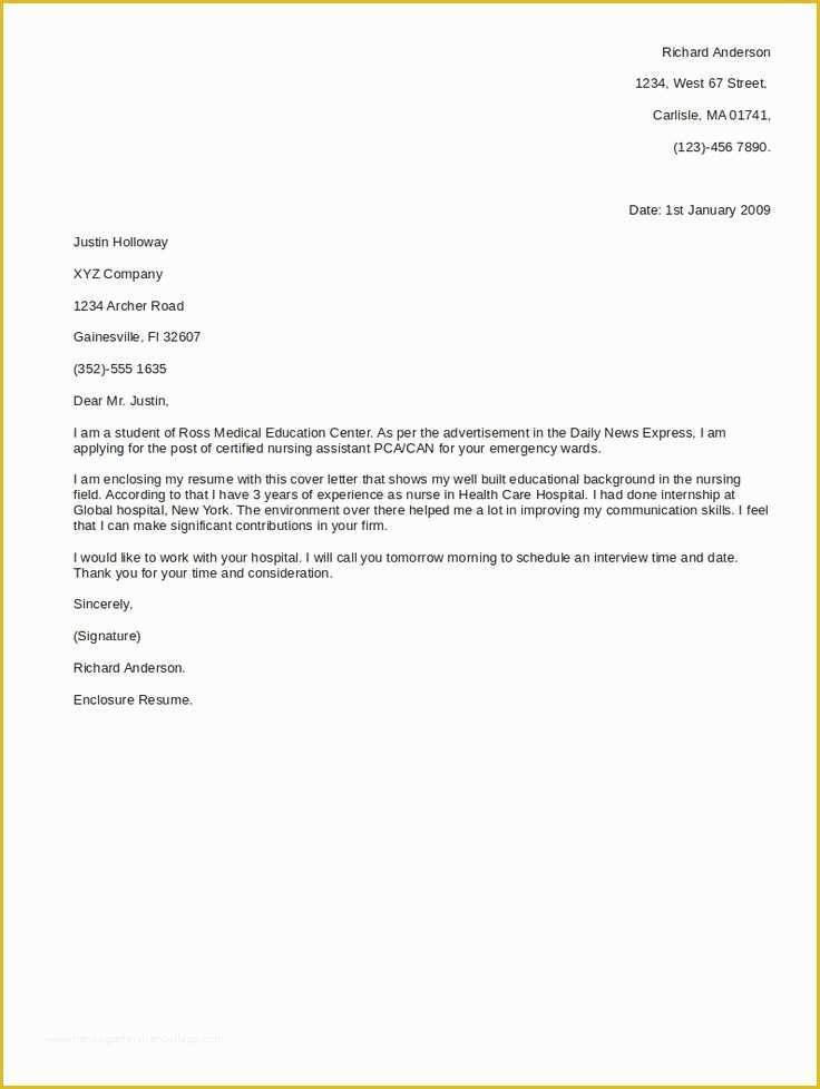 Simple Cover Letter Template Free Of Basic Cover Letter for Resume