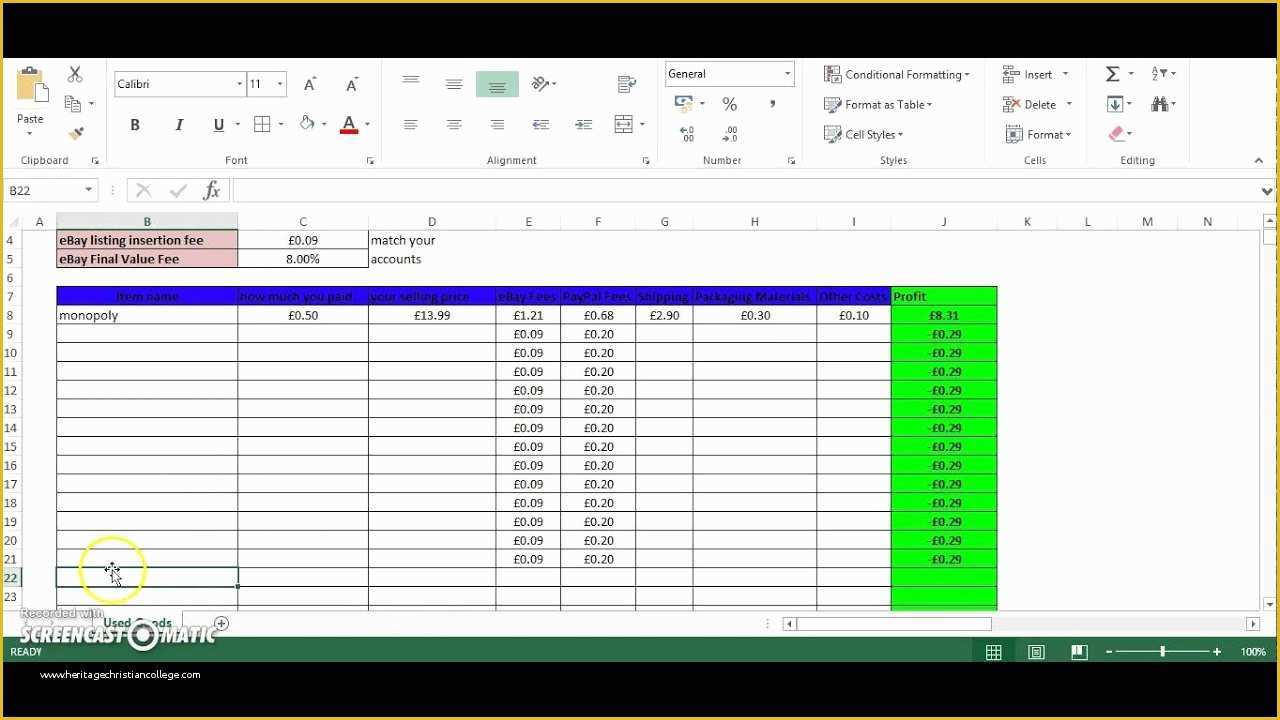 Simple Ebay Templates Free Of Ebay and Paypal Excel Spreadsheet with Free