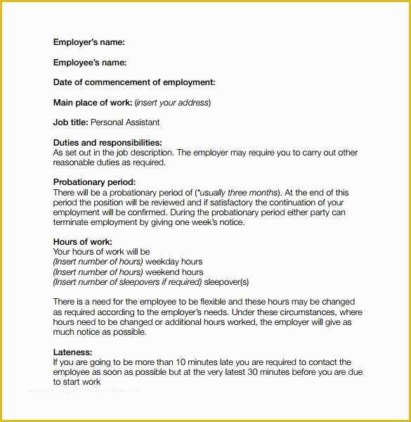 Simple Employment Contract Template Free Of 10 Job Contract Templates to Download for Free