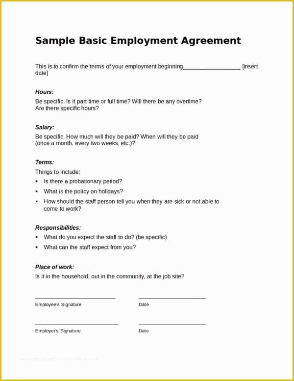 Simple Employment Contract Template Free Of 14 Business Contract Samples &amp; Templates