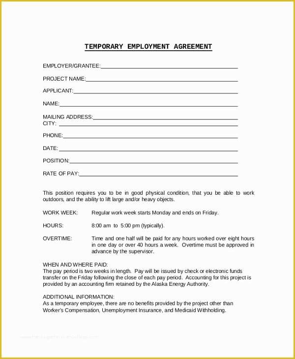Simple Employment Contract Template Free Of 14 Sample Employment Contracts Pdf Word
