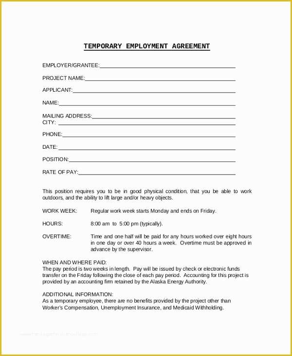 Simple Employment Contract Template Free Of 14 Sample Employment Contracts Pdf Word