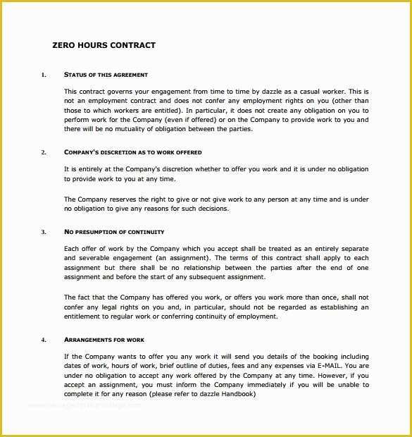 Simple Employment Contract Template Free Of 16 Amazing Simple Contract Templates to Download