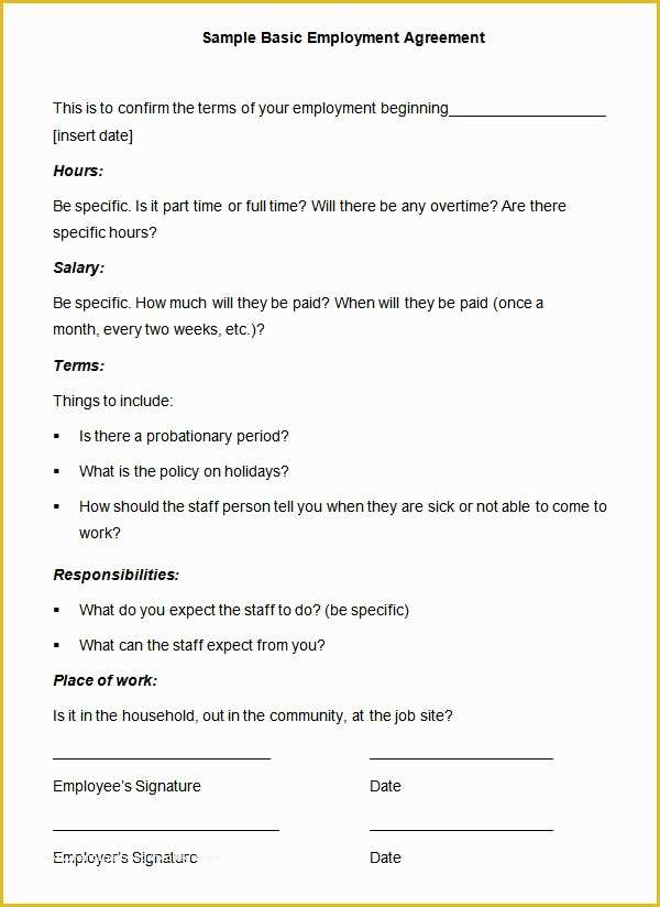 Simple Employment Contract Template Free Of 23 Hr Contract Templates Hr Templates
