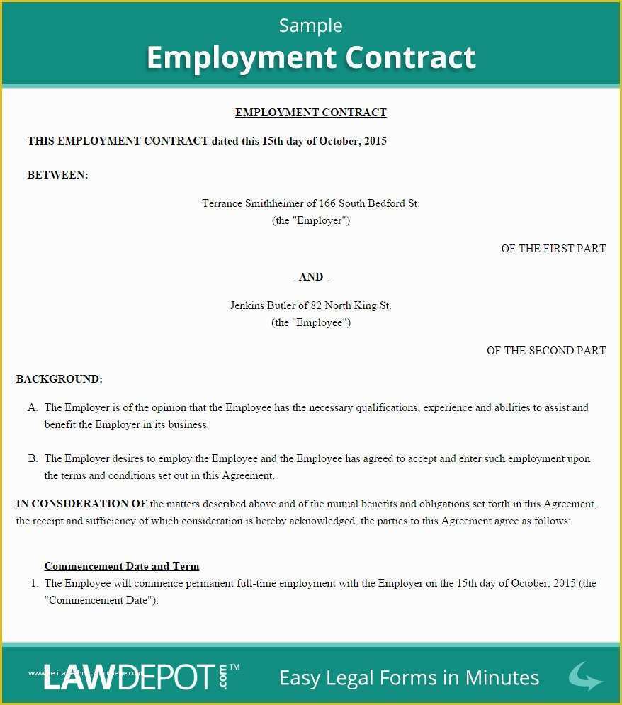 45 Simple Employment Contract Template Free