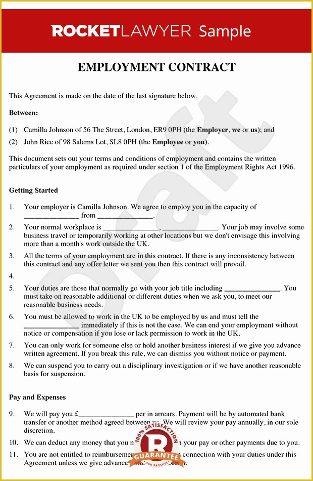 Simple Employment Contract Template Free Of Employment Contract Template Free Contract Employment