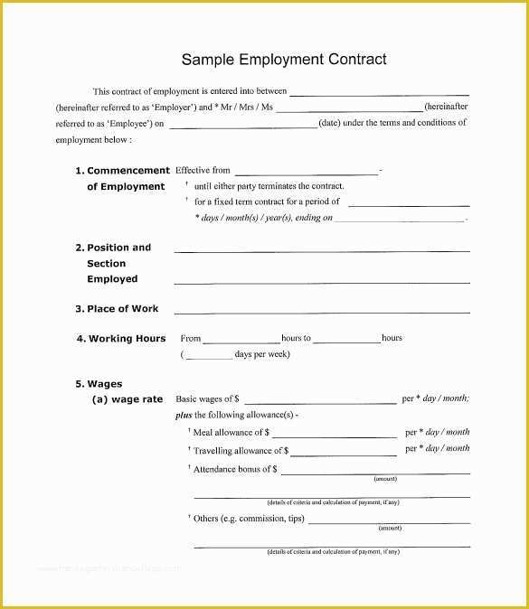 Simple Employment Contract Template Free Of Simple Contract Template 9 Download Free Documents In