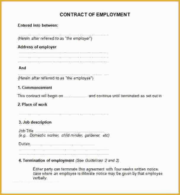 Simple Employment Contract Template Free Of Simple Employment Agreement