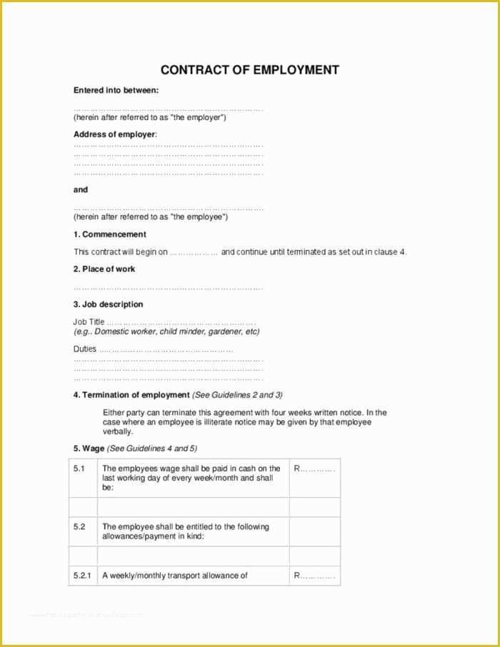 Simple Employment Contract Template Free Of Simple Employment Agreement Sample Great Consulting