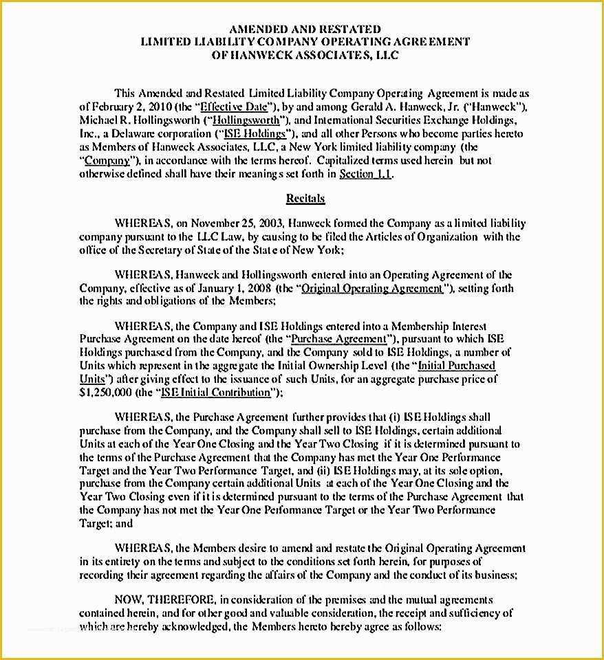 Simple Llc Operating Agreement Template Free Of 11 Operating Agreement Template for A Secure Pany