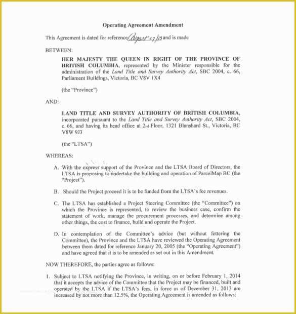 Simple Llc Operating Agreement Template Free Of 13 Operating Agreement Templates – Sample Example
