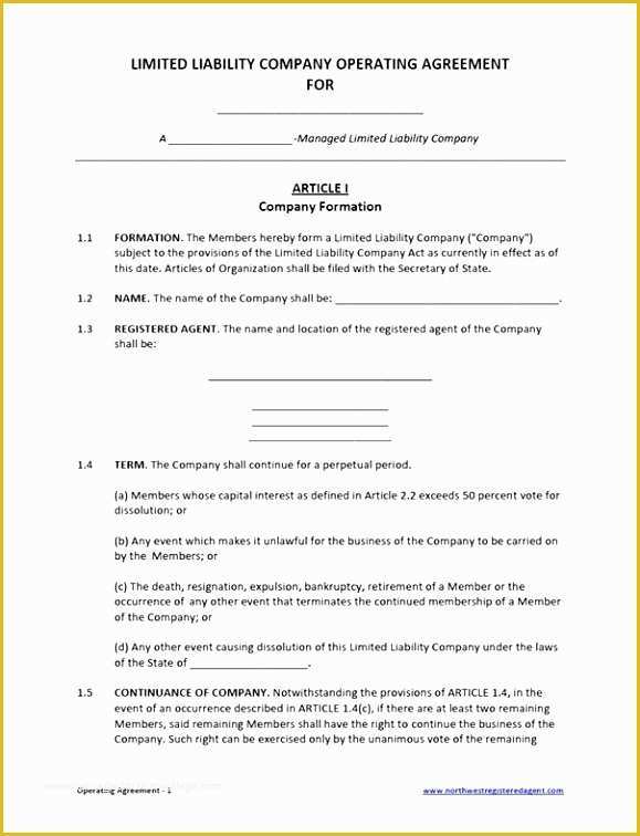 Simple Llc Operating Agreement Template Free Of 6 Simple Llc Operating Agreement Template Eoiuo