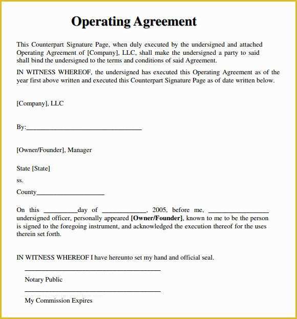 Simple Llc Operating Agreement Template Free Of 9 Sample Llc Operating Agreement Templates to Download