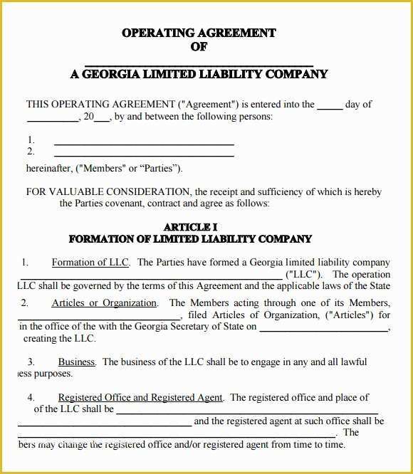 Simple Llc Operating Agreement Template Free Of 9 Sample Llc Operating Agreement Templates to Download