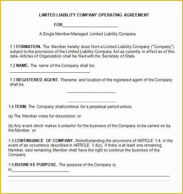 Simple Llc Operating Agreement Template Free Of Llc Partnership Agreement Template Llc Partnership