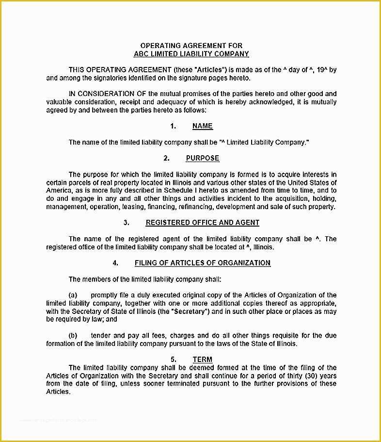 Simple Llc Operating Agreement Template Free Of Operating Agreement Template Free Llc New Jersey Templates