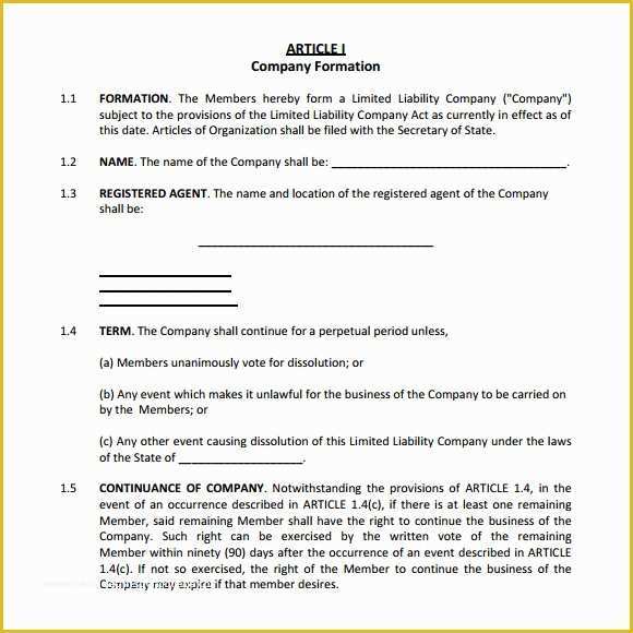 Simple Llc Operating Agreement Template Free Of S Corp Operating Agreement