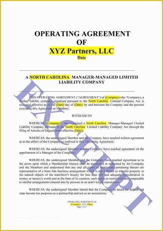 Simple Llc Operating Agreement Template Free Of Simple Llc Operating Agreement