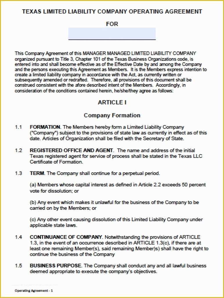 Simple Llc Operating Agreement Template Free Of Simple Llc Operating Agreement Template Free Printable