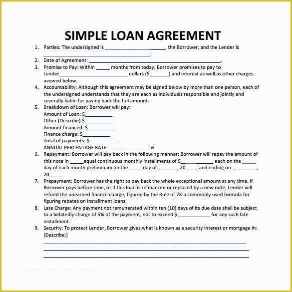 Simple Loan Agreement Template Free Of 30 Loan Contract Templates â€“ Pages Word Docs ...