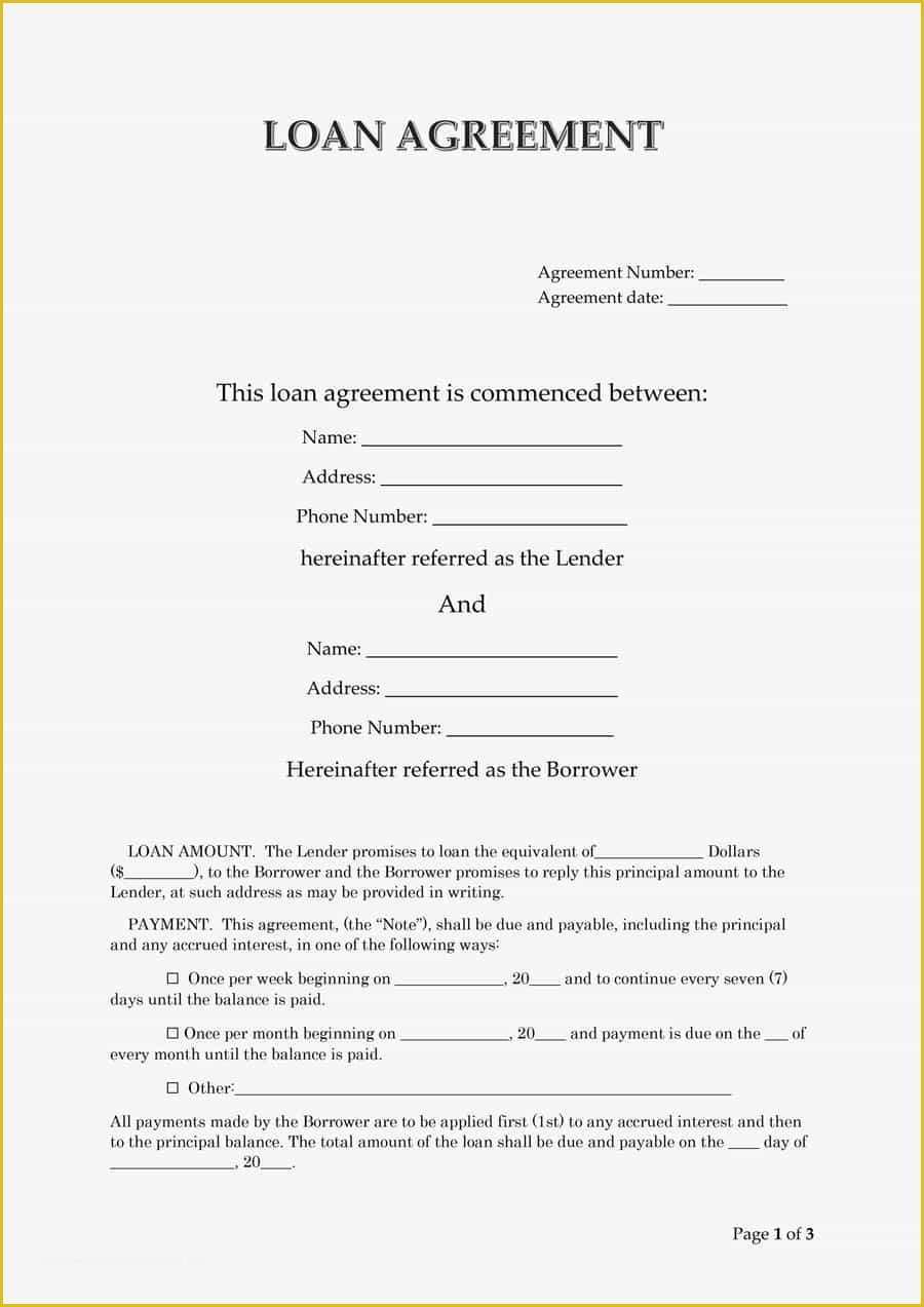 Simple Loan Agreement Template Free Of 40 Free Loan Agreement Templates [word &amp; Pdf] Template Lab