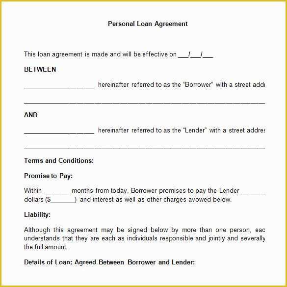 Simple Loan Agreement Template Free Of Loan Contract Template â€“ 20 Examples In Word Pdf ...
