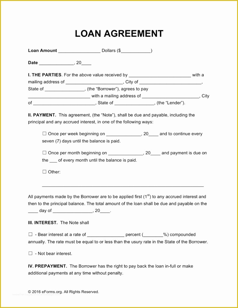 Simple Loan Agreement Template Free Of Simple Loan Agreement