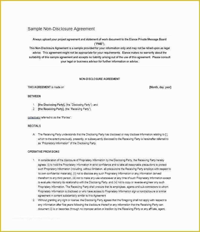 Simple Nda Template Free Of Confidentiality Agreement Template Sample Law Sample