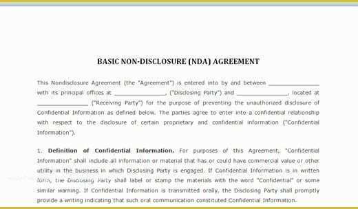 Simple Nda Template Free Of Free Confidentiality Agreement Negotiation Template for Word