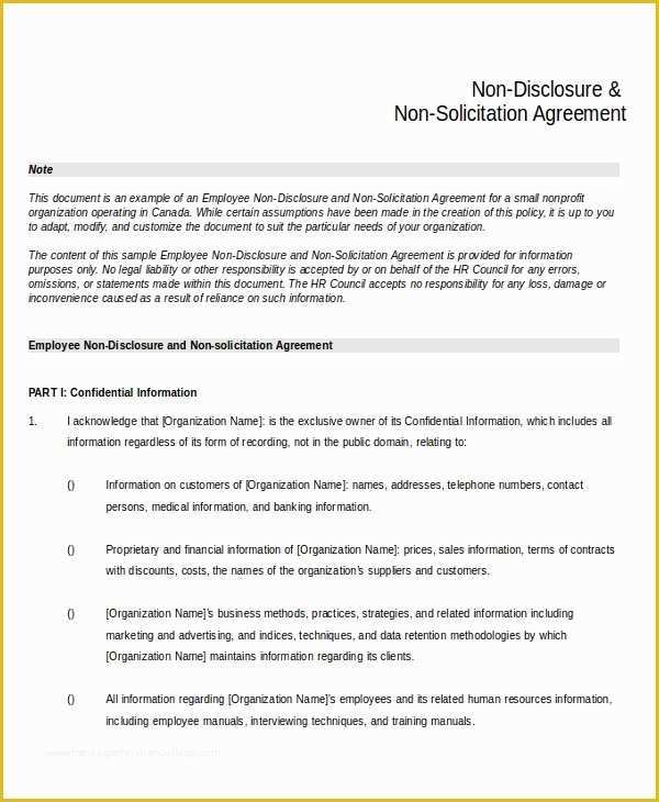 Simple Nda Template Free Of Simple Non Disclosure Agreement form – 13 Free Word Pdf