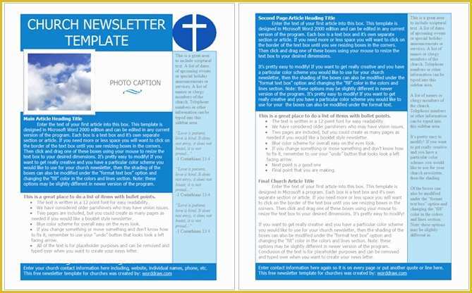 Simple Newsletter Templates Free Of Free Church Newsletter Templates Worddraw