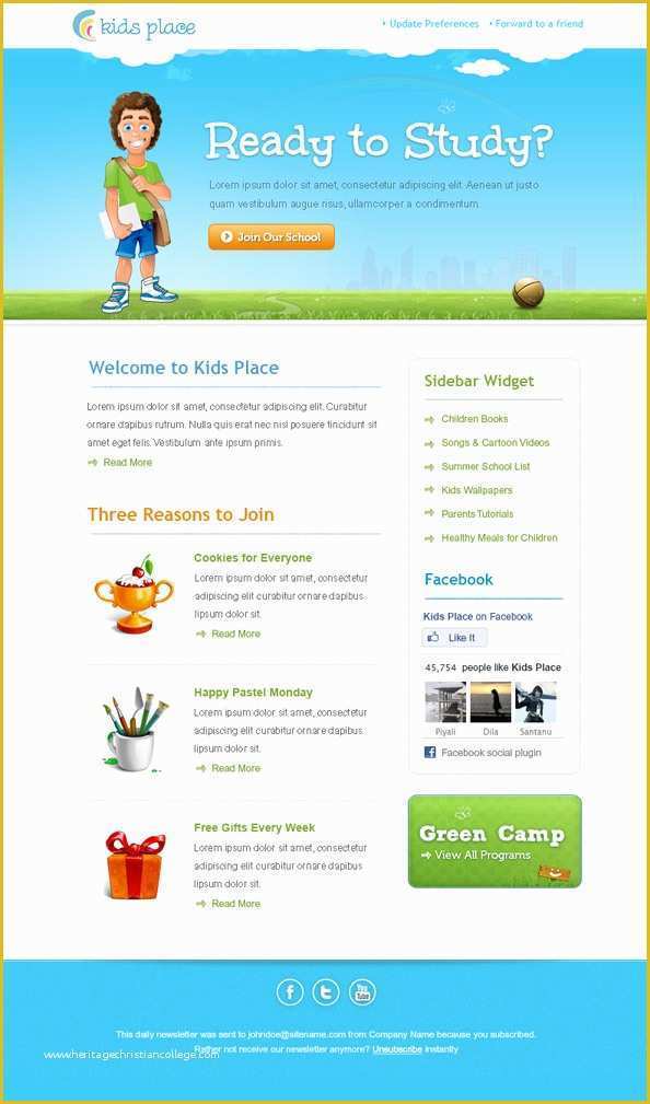 Simple Newsletter Templates Free Of Kids Newsletter Template Free Mail Templates