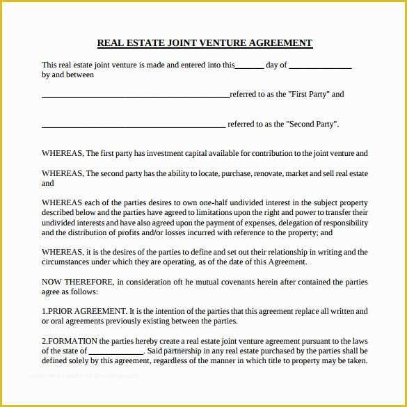 Simple Partnership Agreement Template Free Of 10 Real Estate Partnership Agreement Templates to Download