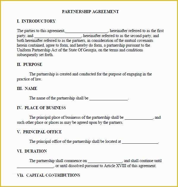 Simple Partnership Agreement Template Free Of 11 Sample Business Partnership Agreement Templates to