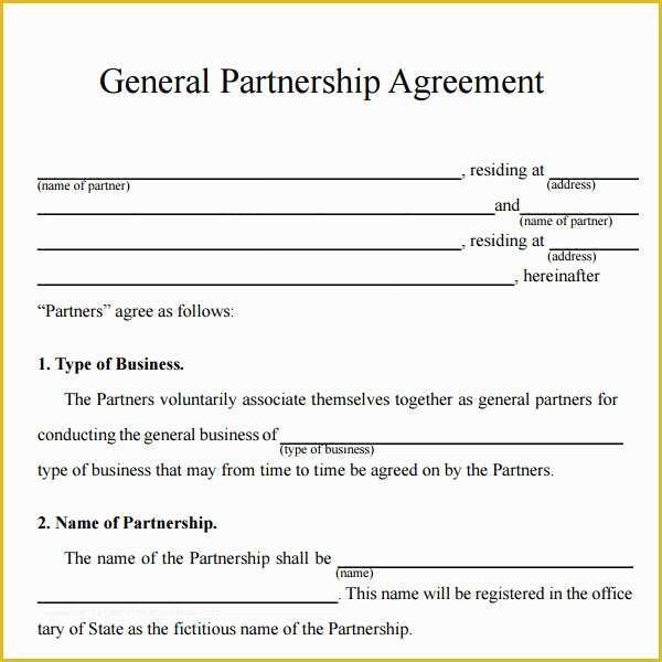 Simple Partnership Agreement Template Free Of 16 Partnership Agreement Templates