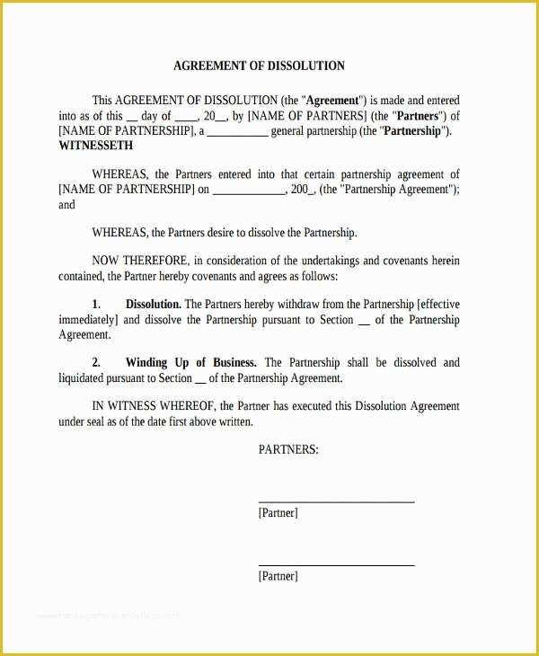Simple Partnership Agreement Template Free Of 49 Examples Of Partnership Agreements