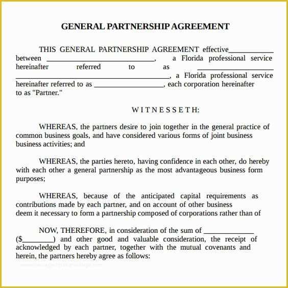 Simple Partnership Agreement Template Free Of Printable Sample Partnership Agreement Sample form