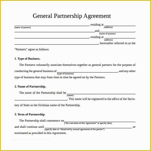Simple Partnership Agreement Template Free Of Simple Partnership Agreement