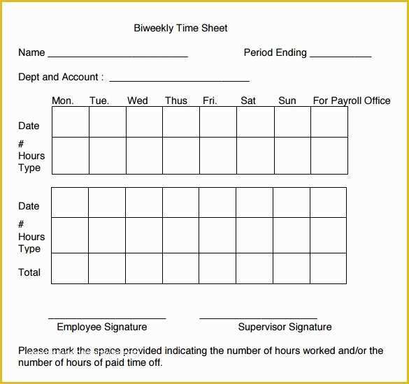 Simple Timesheet Template Free Of 18 Bi Weekly Timesheet Templates – Free Sample Example