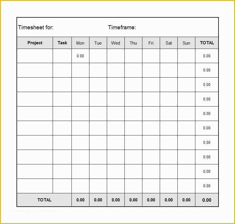 Simple Timesheet Template Free Of 40 Free Timesheet Time Card Templates Template Lab