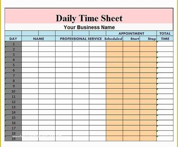 Simple Timesheet Template Free Of Daily Timesheet Template 10 Free Download for Pdf Excel