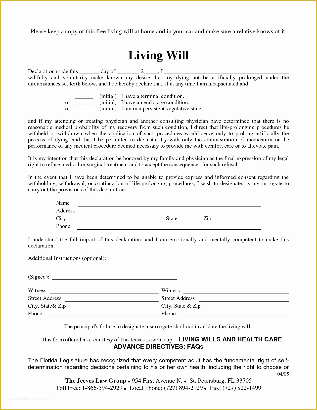 Simple Will Template Free Of Free Copy Of Living Will by Richard Cataman Living Will