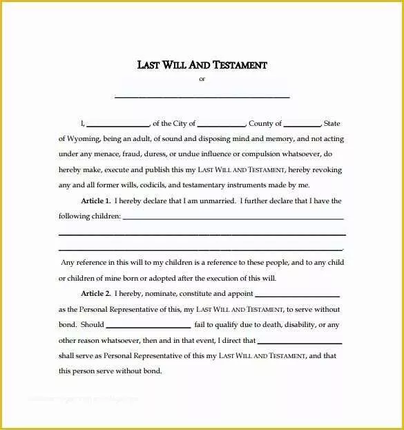 Simple Will Template Free Of Last Will and Testament form 9 Download Free Documents