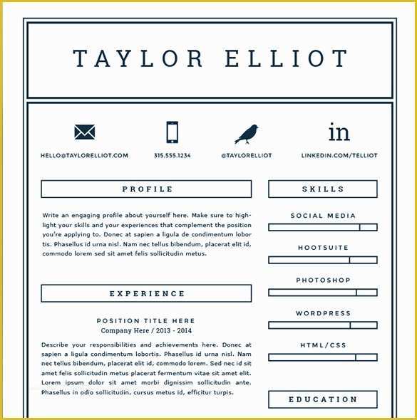 Single Page Resume Template Free Of 41 E Page Resume Templates Free Samples Examples