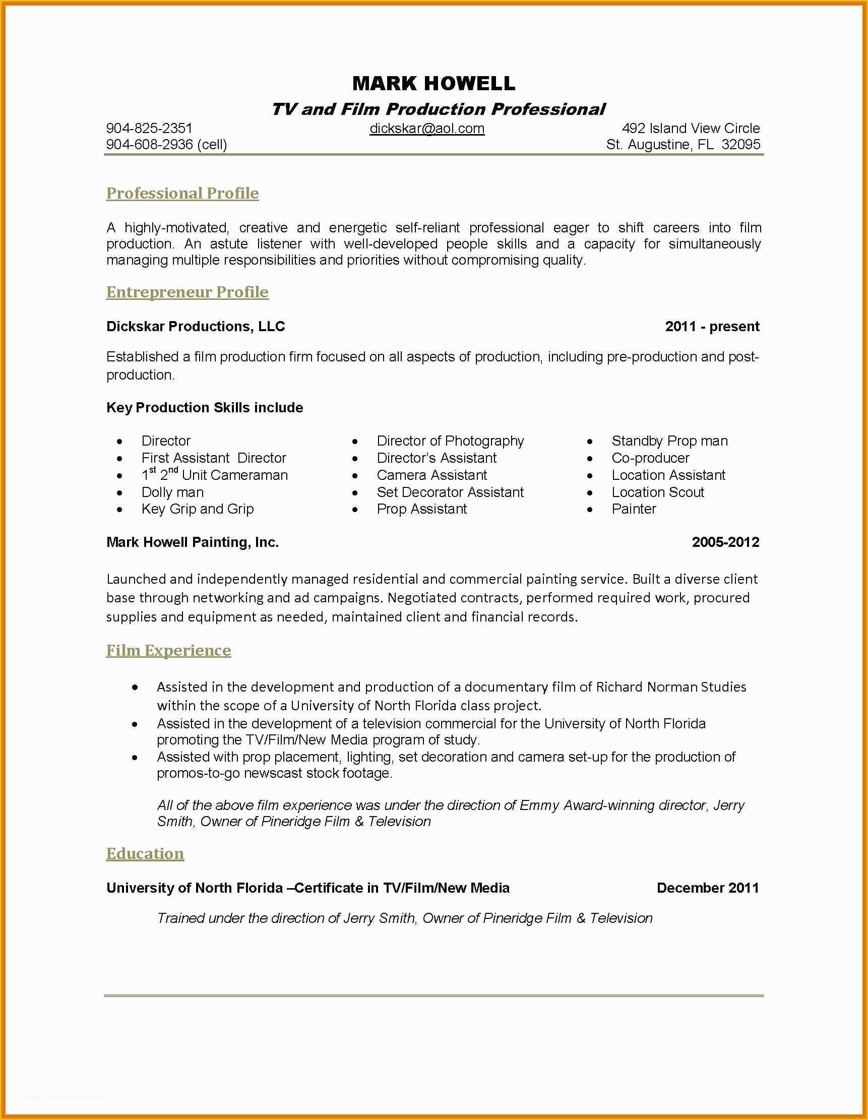 Single Page Resume Template Free Of 5 6 Best One Page Resume Template