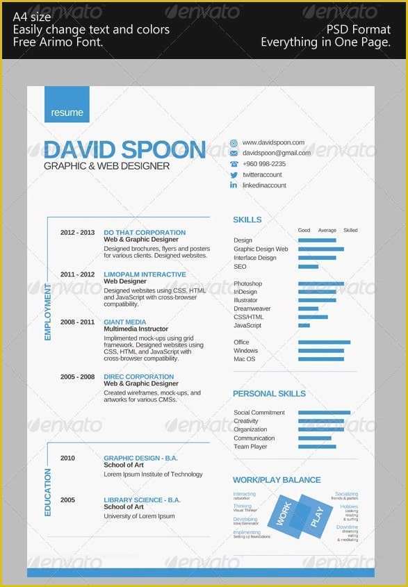 Single Page Resume Template Free Of Awesome Free Resume Cv Templates 56pixels