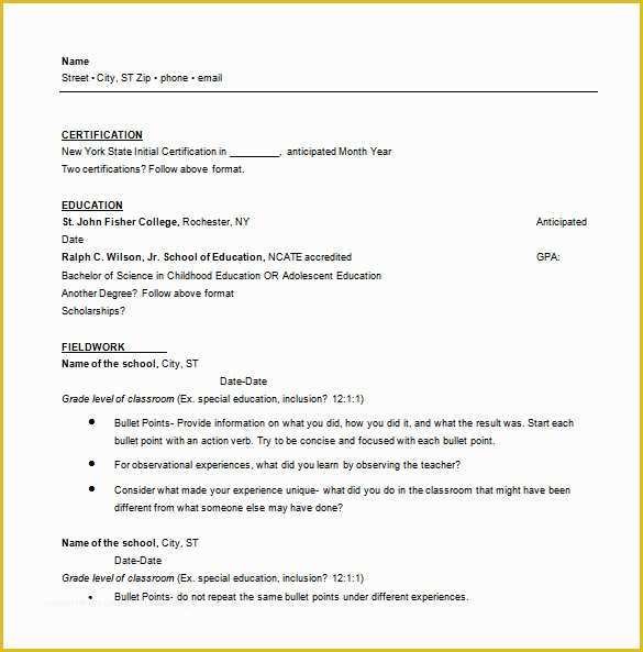 Single Page Resume Template Free Of E Page Resume Template 12 Free Word Excel Pdf