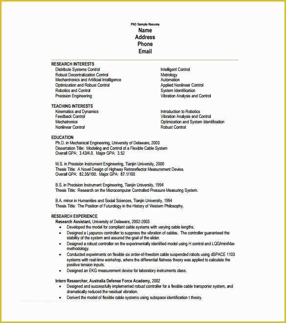 Single Page Resume Template Free Of E Page Resume Template 12 Free Word Excel Pdf