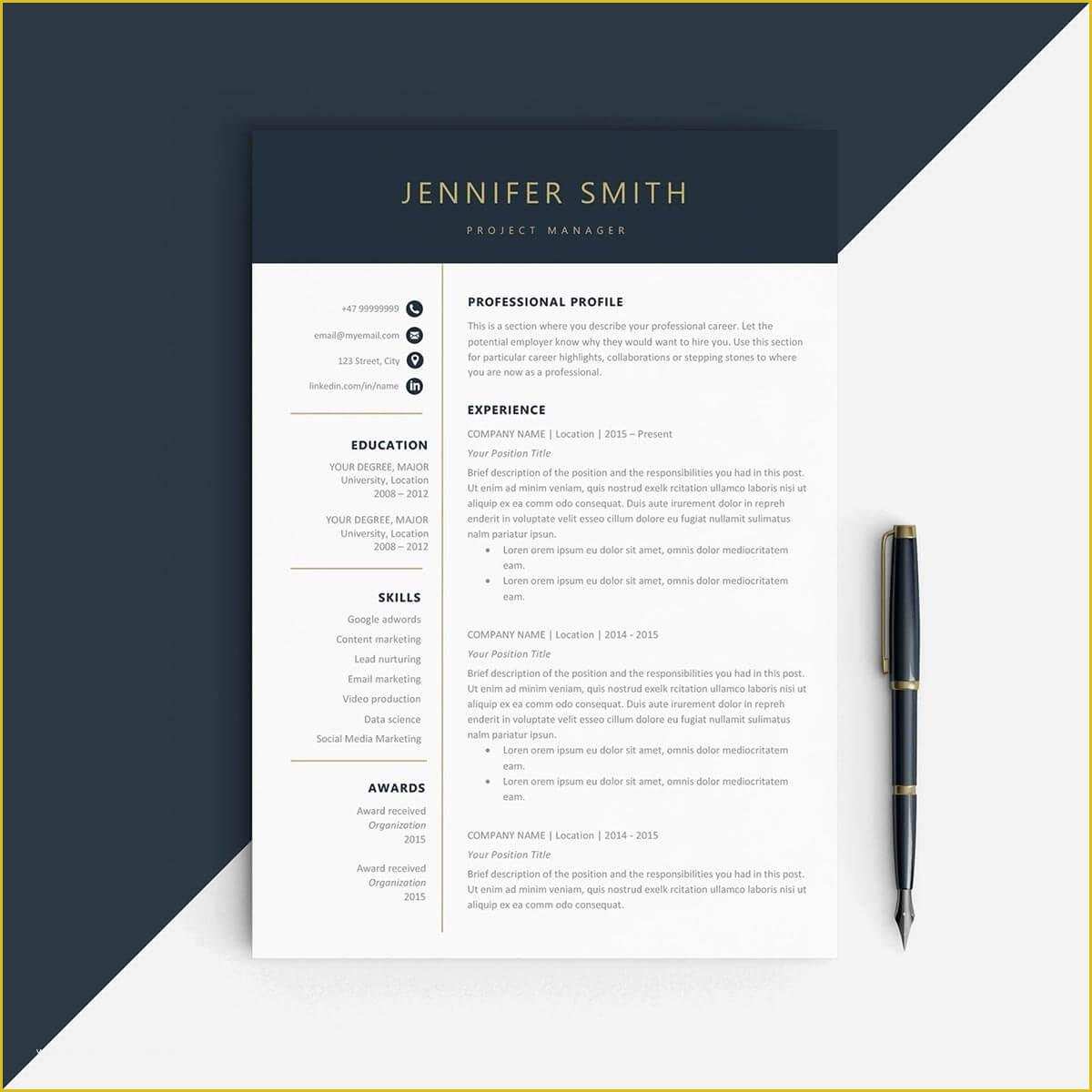 Single Page Resume Template Free Of E Page Resume Templates 15 Examples to Download and Use now