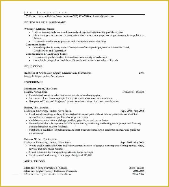 Single Page Resume Template Free Of One Page Resume Template Free